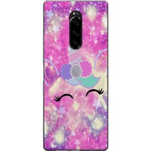 Sony Xperia 1 Transparent Mobilskal Glad Enhörning