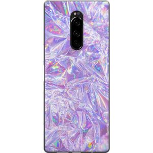 Sony Xperia 1 Transparent Mobilskal Glitter