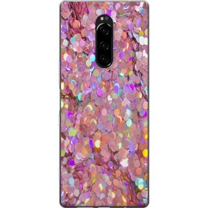 Sony Xperia 1 Transparent Mobilskal Glitter