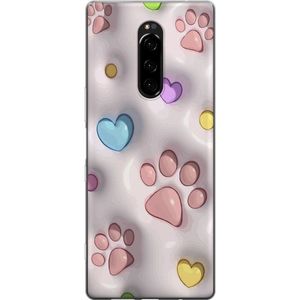 Sony Xperia 1 Transparent Mobilskal Fluffiga Tassar