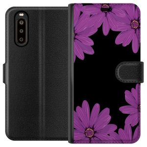 Sony Xperia 10 II Svart Plånboksfodral Blomster