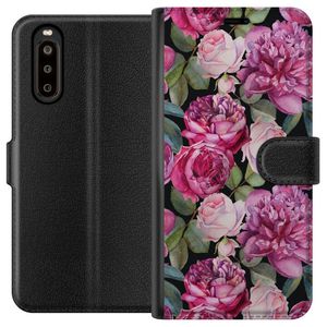 Sony Xperia 10 II Svart Plånboksfodral Rosor