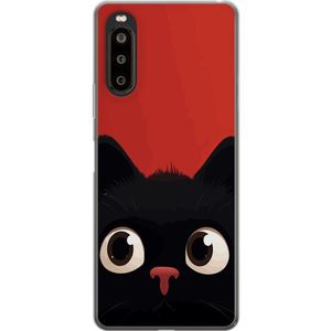 Sony Xperia 10 II Transparent Mobilskal Busig Katt