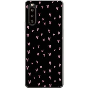 Sony Xperia 10 II Transparent Mobilskal Små Kärleksymboler