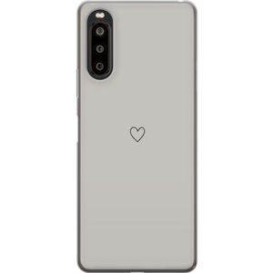 Sony Xperia 10 II Transparent Mobilskal Grått hjärta