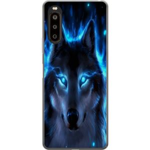 Sony Xperia 10 II Transparent Mobilskal Blå Varg