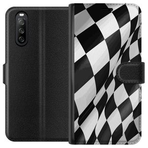 Sony Xperia 10 III Svart Plånboksfodral Vågor