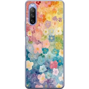 Sony Xperia 10 III Gennemsigtigt Telefoncover Miniatyrblommor