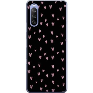 Sony Xperia 10 III Transparent Mobilskal Små Kärleksymboler