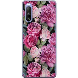 Sony Xperia 10 III Transparent Mobilskal Rosor