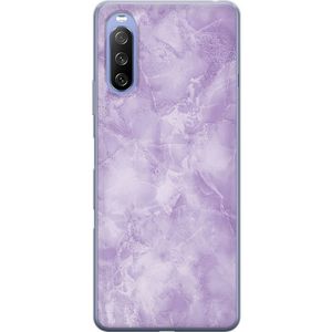 Sony Xperia 10 III Transparent Mobilskal Lila marmor