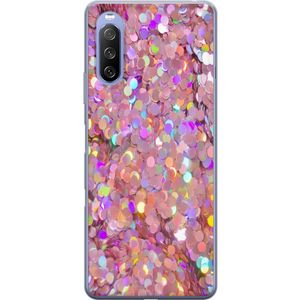 Sony Xperia 10 III Gennemsigtigt Telefoncover Glitter