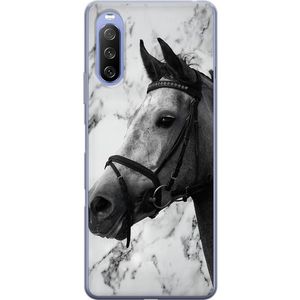 Sony Xperia 10 III Transparent Mobilskal Marmor med häst