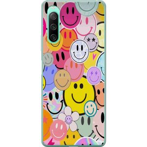 Sony Xperia 10 IV Transparent Mobilskal Leende Ansikten