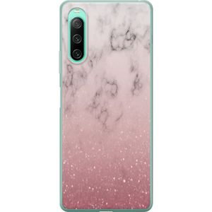 Sony Xperia 10 IV Transparent Mobilskal Glitter och marmor
