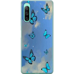 Sony Xperia 10 IV Transparent Mobilskal Himlen med fjärilar