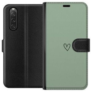 Sony Xperia 10 V Svart Plånboksfodral Hjärta