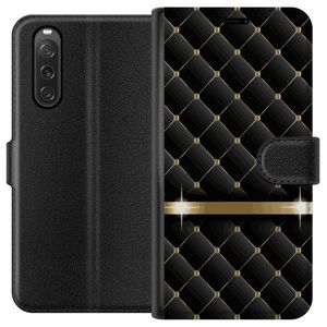 Sony Xperia 10 V Svart Plånboksfodral Lyxigt