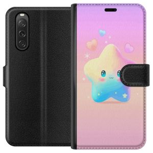 Sony Xperia 10 V Svart Plånboksfodral Stolt Stjärna
