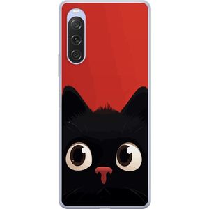 Sony Xperia 10 V Transparent Mobilskal Busig Katt