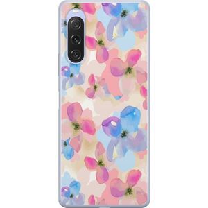 Sony Xperia 10 V Transparent Mobilskal Blomsterprakt