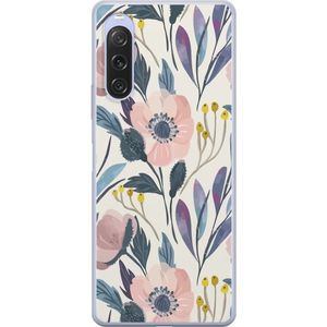 Sony Xperia 10 V Transparent Mobilskal Blomsterglädje