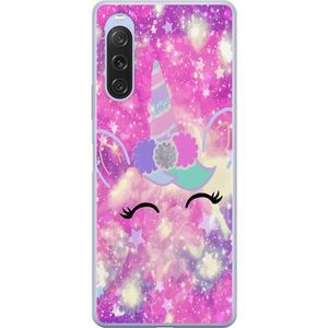 Sony Xperia 10 V Transparent Mobilskal Glad Enhörning