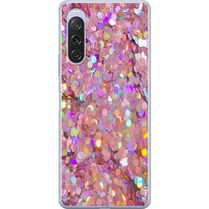 Sony Xperia 10 V Transparent Mobilskal Glitter