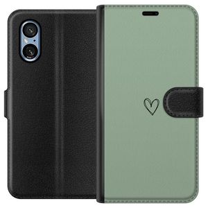 Sony Xperia 10 VI Svart Plånboksfodral Hjärta