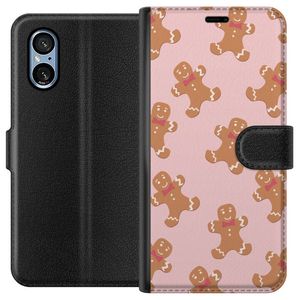 Sony Xperia 10 VI Svart Plånboksfodral Pepparkaksgubbe
