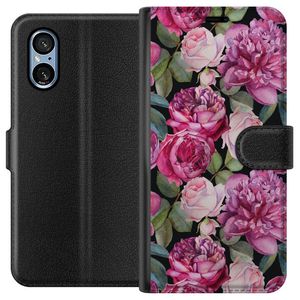 Sony Xperia 10 VI Svart Plånboksfodral Rosor