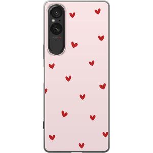 Sony Xperia 10 VI Transparent Mobilskal Små Hjärtan