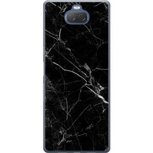 Sony Xperia 10 Plus Transparent Mobilskal Svart marmor