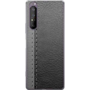 Sony Xperia 1 II Gjennomsiktig Telefondeksel Grått Fake Läder
