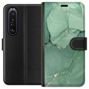 Sony Xperia 1 III Svart Plånboksfodral Grön Marmor