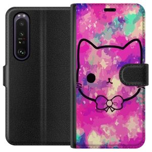 Sony Xperia 1 III Svart Plånboksfodral Katt