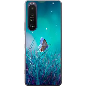 Sony Xperia 1 III Läpinäkyvä Puhelinkotelo Blå fjäril