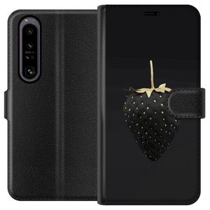 Sony Xperia 1 IV Sort Tegnebogsetui Exklusiv Jordgubbe