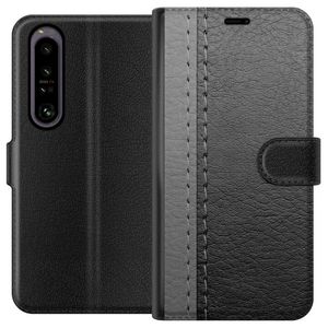Sony Xperia 1 IV Sort Tegnebogsetui Grått Fake Läder