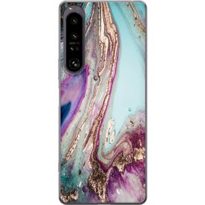 Sony Xperia 1 IV Transparent Mobilskal Lila marmor