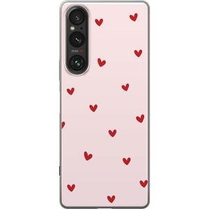 Sony Xperia 1 V Transparent Mobilskal Små Hjärtan