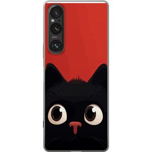Sony Xperia 1 V Transparent Mobilskal Busig Katt