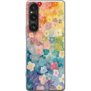 Sony Xperia 1 V Transparent Mobilskal Miniatyrblommor