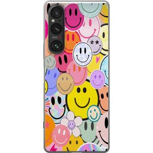 Sony Xperia 1 V Transparent Mobilskal Leende Ansikten