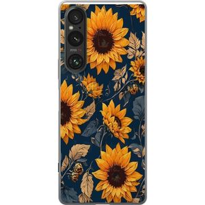 Sony Xperia 1 V Transparent Mobilskal Solrosor