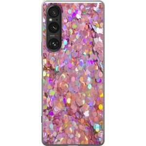 Sony Xperia 1 V Transparent Mobilskal Glitter