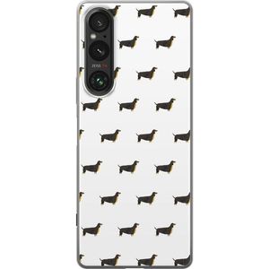 Sony Xperia 1 V Transparent Mobilskal Taxmönster