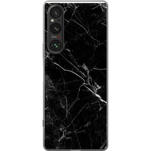 Sony Xperia 1 VI Transparent Mobilskal Svart marmor
