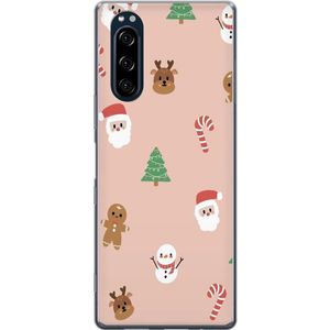 Sony Xperia 5 Transparent Mobilskal Klassisk Julfest