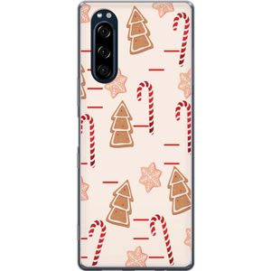 Sony Xperia 5 Transparent Mobilskal Julens Godisglädje